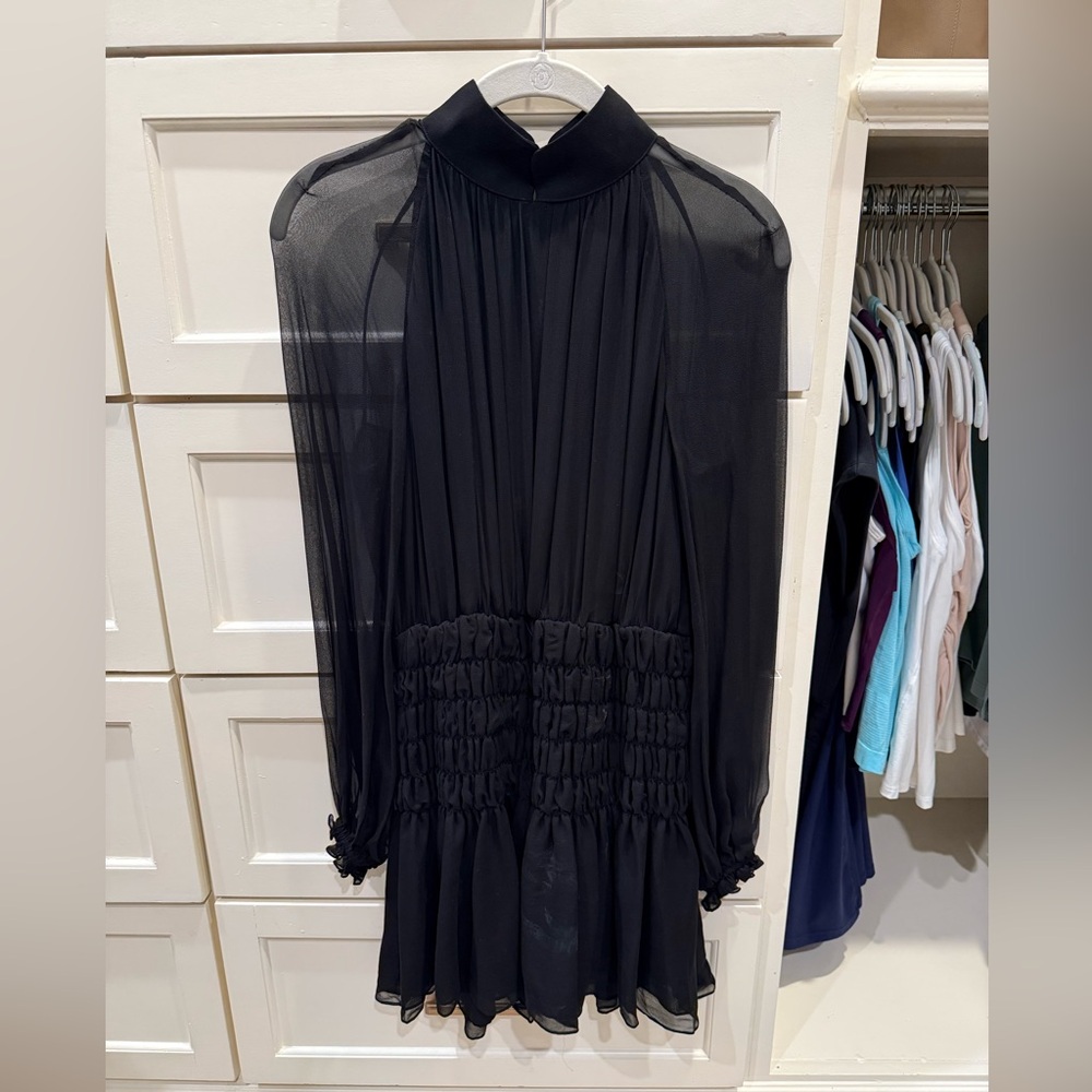 Sau Lee Black Sheer Dress